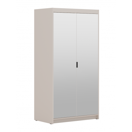 Szafa dwudrziowa z lustrami uchylna 90 cm TRINO beżowa